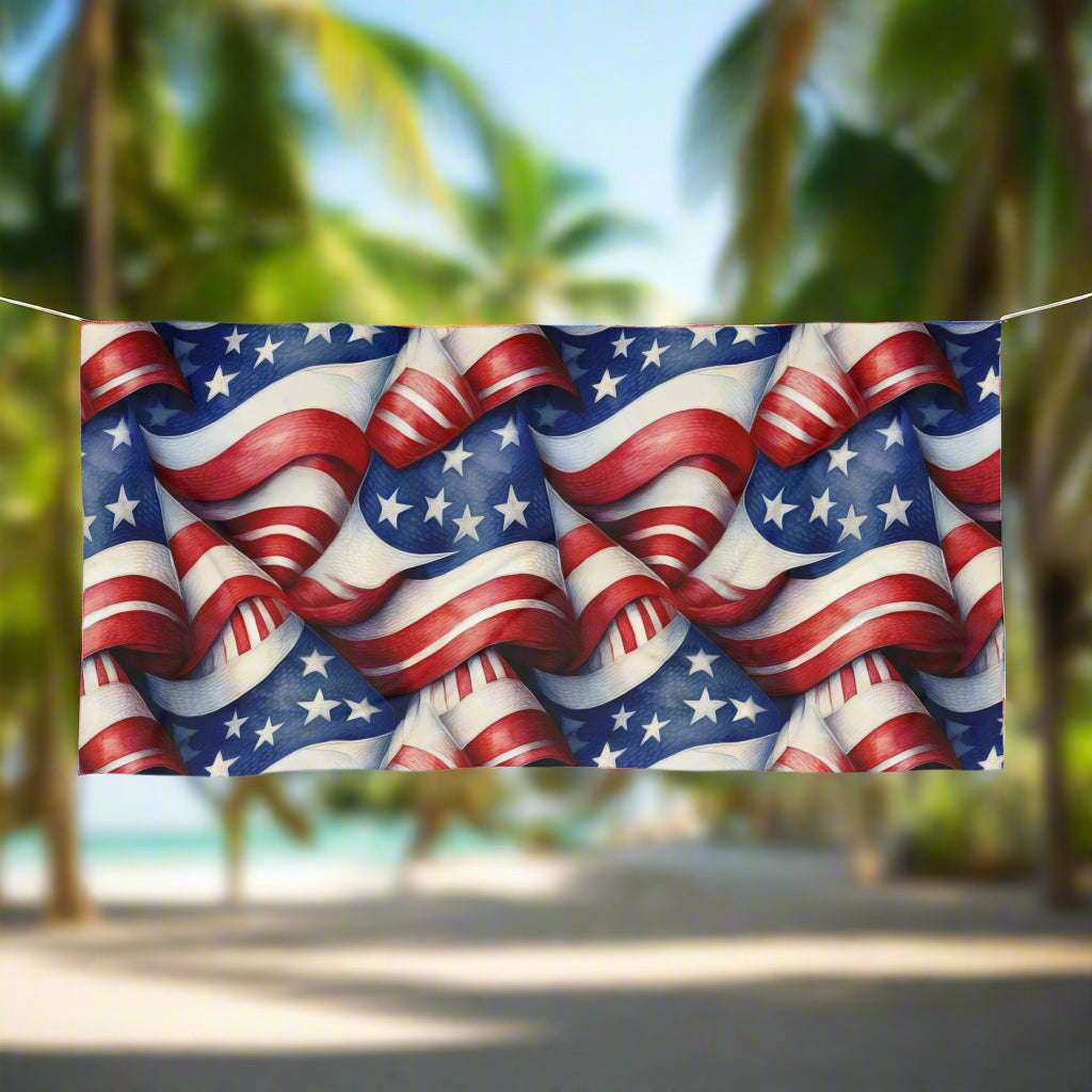 USA Flag Patten | Americana Beach Towel  🇺🇸🏖️