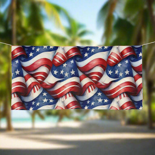 USA Flag Patten | Americana Beach Towel  🇺🇸🏖️